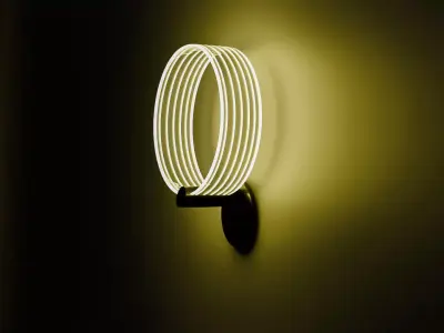 Wall Sconce Ring Acrylic Light Bedside Lamp Decorative Lighting 3D model