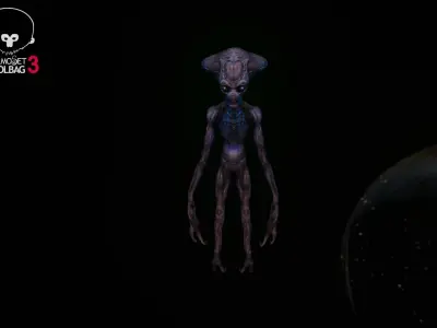 Alien - Independence Day - Harvester -  Low-poly 3D model