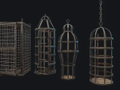 Metal Cages Low-poly 3D model