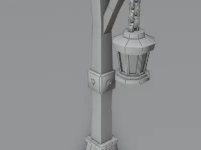 medieval street lamp  3D print model