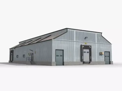 Factory x19 Low-poly 3D model