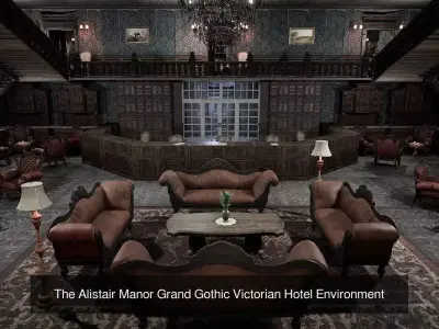 AAA Hotels Victorian Vintage Interior Environment Collection 3D Model Pack