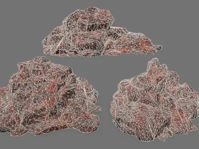 Rock Set Low-poly 3D model 18