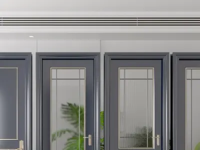 door Sliding double glass combination 3D model
