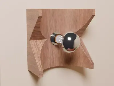 Wood Cut Wall Sconce Low-poly 3D model