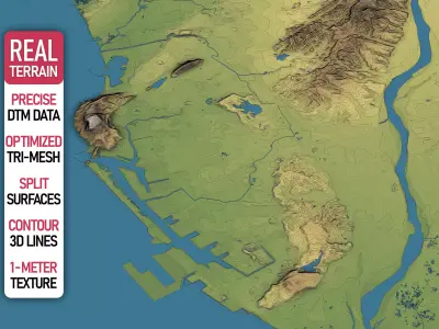 Kaohsiung - Topography Terrain Low-poly 3D model