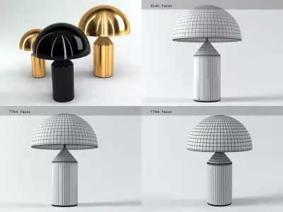 Atollo mushroom table lamp 3D model