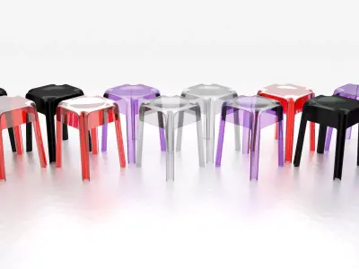 Transparent Barstools 3D model
