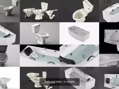 Bath and toilet 3D Model Pack