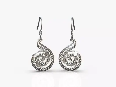 Spiral earrings 3D print model