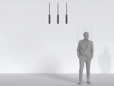 Futuristic Modern Pendant Light 02 3D model