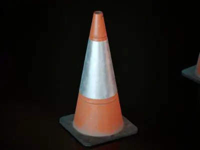 Traffic Cone Low-poly 3D model 26