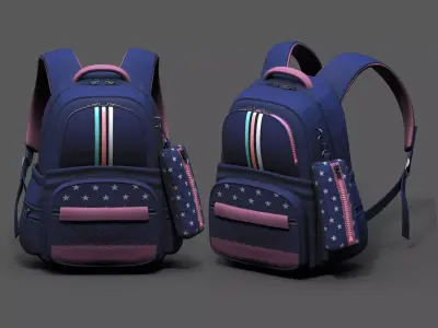 Backpack Camping scifi fantasy 3d human baggage  Low-poly 3D model