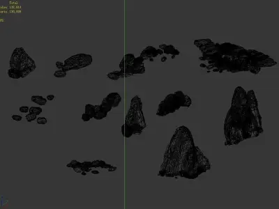 Yamano-Rock Collection group of rocks 3D model