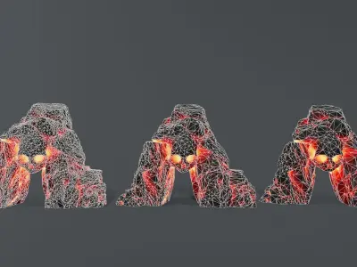Skull Cave Low-poly 3D model