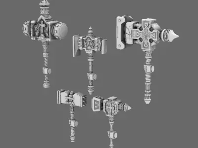 Pumpkin Lords Tombstone Mega Hammers LEFT 3D print model