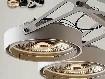 Ceiling Light Modular Nomad 4x AR111 GI Black and Silver 3D model