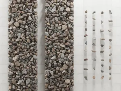 Pebble road color 3D model