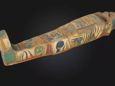 Ancient Sarcophagus Stone Coffin Model 3D model