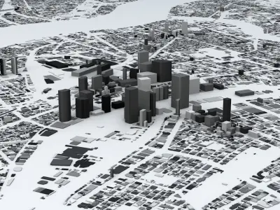 Osaka Streets and Buildings 3D model