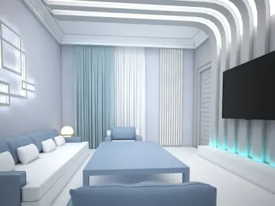 livingroom  modern Low-poly 3D model