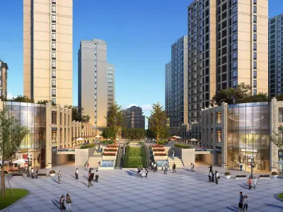 3Dmax fashion city commercial square building 139 3D model