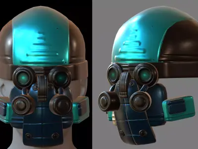 Gas mask helmet 3d model scifi Low-poly  3D model get