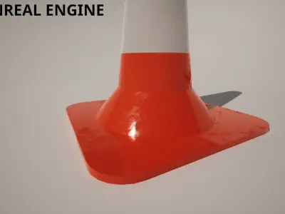 Traffic Cone ready for games Low-poly 3D model