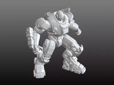 Power Robot STL Futuristic Heavy Armed Attack 3D print model