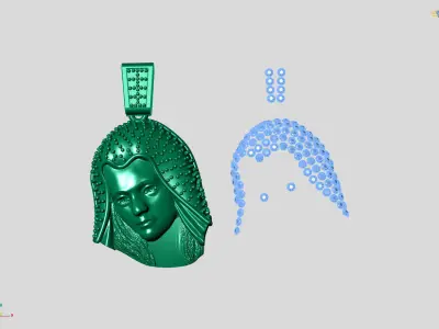 Virgin Mary With Stone - 3D - STL - Ready Machine 3D print model