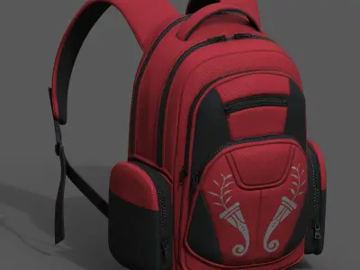 Backpack baggage bag luggage human scifi fantasy  Low-poly 3D model