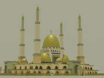 Mosque gold lowpoly 3D model