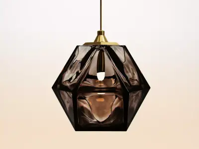 Welles Double Blown Glass Pendants 3D model