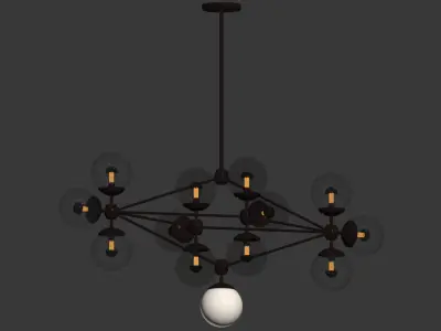 Modo Chandelier Diamond 13 Globes rollandhill 3D model