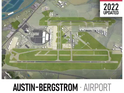 Austin - Bergstrom Airport Low-poly 3D model