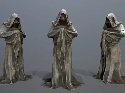 old statue Low-poly 3D model