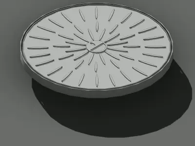 Cast Iron Manhole Cover D600 With Frame Solid Sewer Cover Urban  3D model