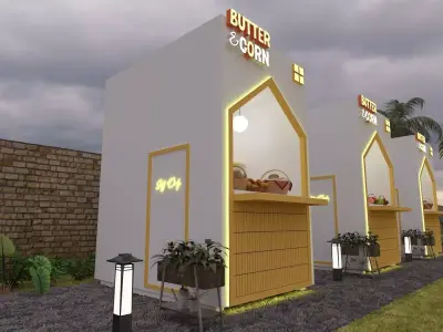 Modern Food Kiosk or Exhibition Stall  3D model