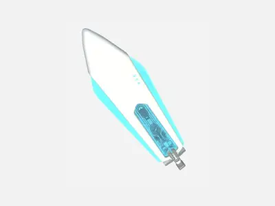 SciFi Sword B02 White Blue - Sci Fi Weapon Design Low-poly 3D model