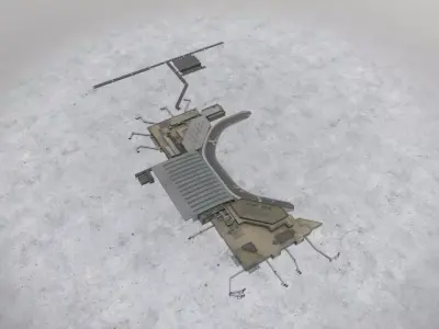 LHBP Terminal 2 Low-poly 3D model