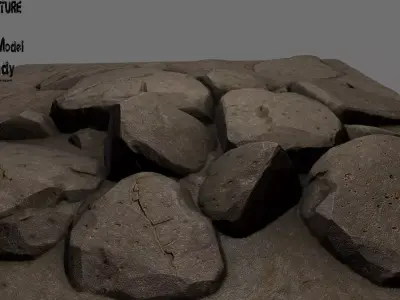 floor rock 6 Low-poly 3D model