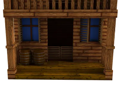 Cowboy house big Low-poly 3D model