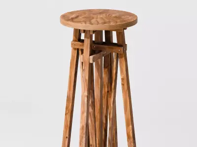 Constructivist Barstool Low-poly 3D model