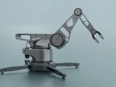 Portable Robotic Arm Low Poly Industrial Robot Model Low-poly 3D model