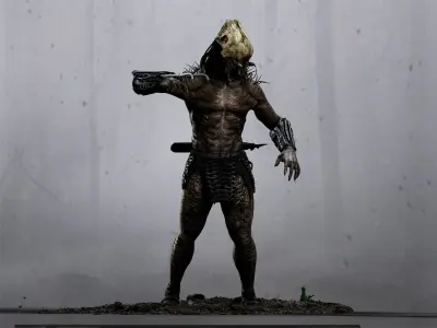 Feral Predator Low-poly 3D model