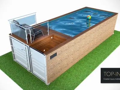 container swimming pool Free low-poly 3D model