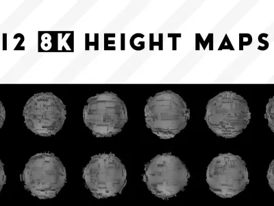 12 8K HEIGHT MAPS Texture