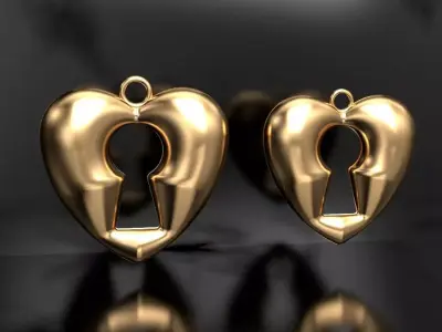 Lock hole Heart Pendant  3D print model