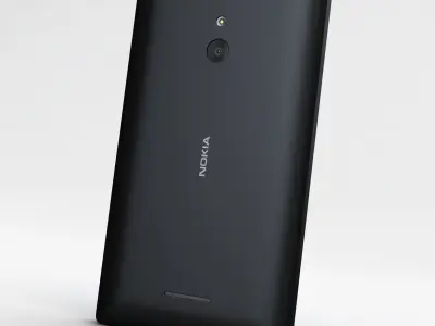 Nokia XL and XL Dual Black Low-poly 3D model