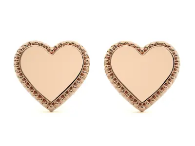 Heart Love Valentine Light wt Plain Gold Ring Earrings Pendant  3D Model Pack